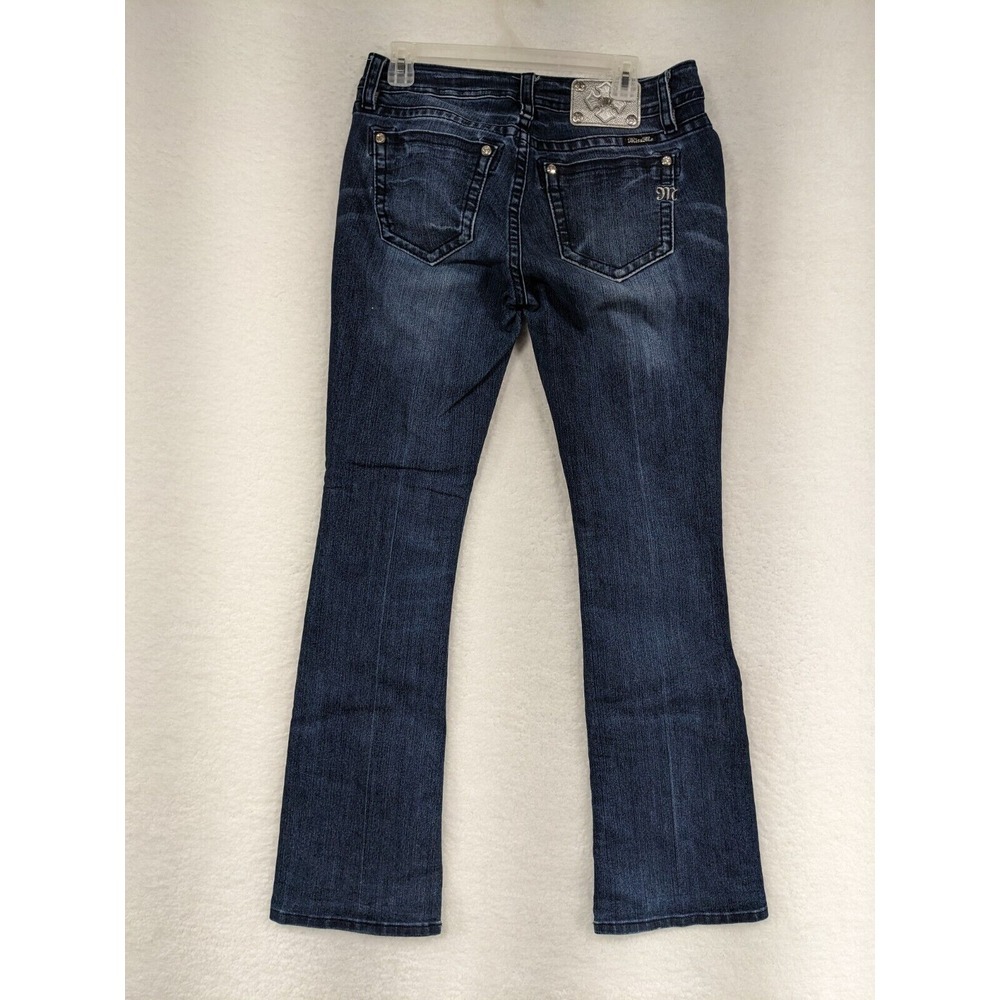 Miss Me Wild Flower Mid Rise Embellished Front Inseam (33") Jeans Size 29 - Picture 9 of 16